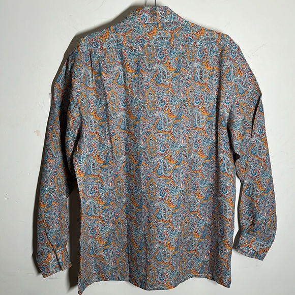 Ralph Lauren Purple Label Men Linen Casual Button Shirt Italy Paisley Sz Large - Picture 9 of 9